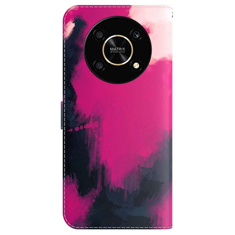 For Honor X9 / X9 5G Watercolor Pattern Flip Leather Phone Case(Berry Color)