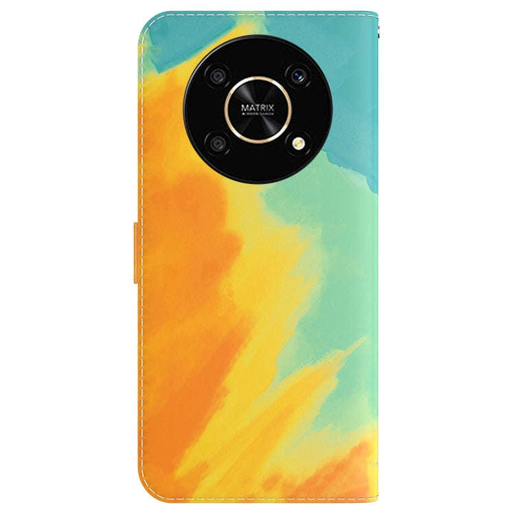 For Honor X9 / X9 5G Watercolor Pattern Flip Leather Phone Case(Autumn Leaf)