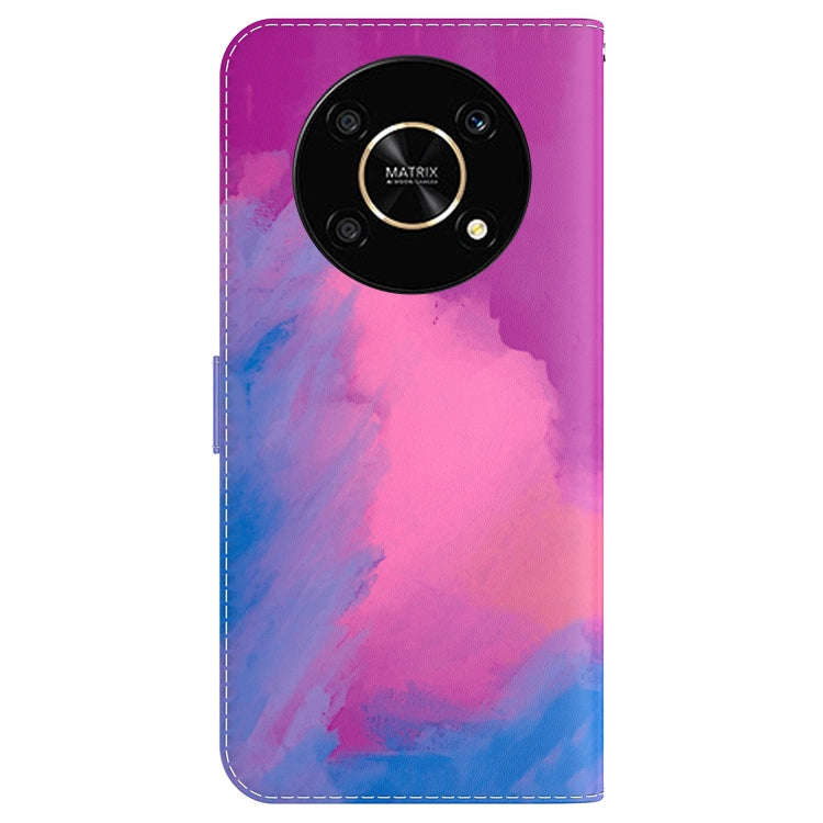 For Honor X9 / X9 5G Watercolor Pattern Flip Leather Phone Case(Purple Red)