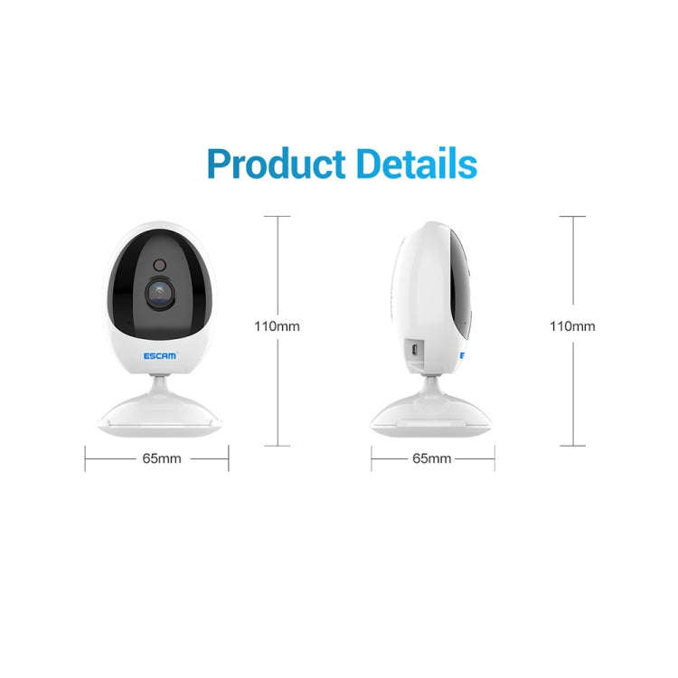 ESCAM QF006 3MP 1296P HD Indoor Wireless PTZ IP Camera IR Night Vision AI Humanoid Detection Home...