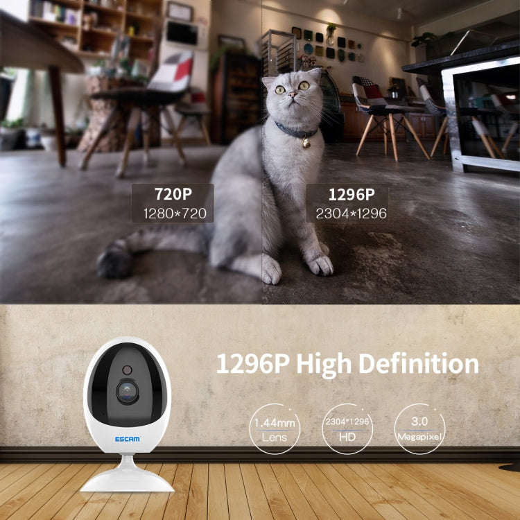 ESCAM QF006 3MP 1296P HD Indoor Wireless PTZ IP Camera IR Night Vision AI Humanoid Detection Home...