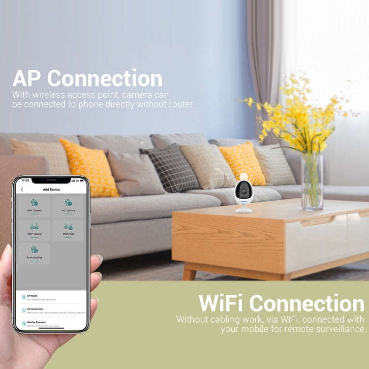 ESCAM QF006 3MP 1296P HD Indoor Wireless PTZ IP Camera IR Night Vision AI Humanoid Detection Home...
