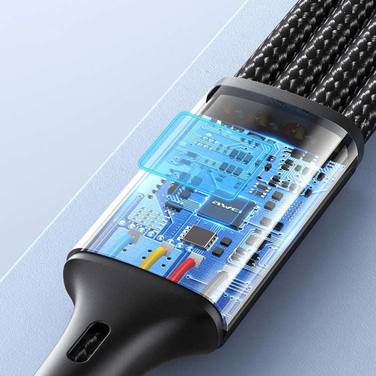awei CL-129 4 in 1 USB to USB-C / Type-C to 8Pin to Micro USB Multi Charging Cable