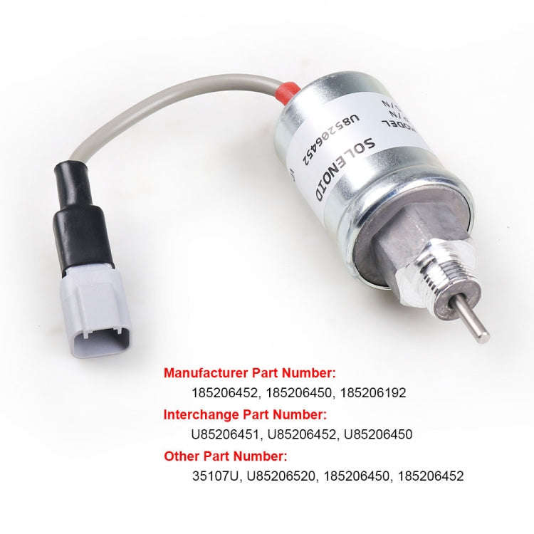 For Perkins 8000 Excavator Flameout Solenoid Valve U85206451