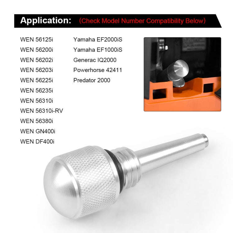 For WEN Yamaha Predator M18 x 2.5 Inverter Generator Magnetic Dipstick(Silver)