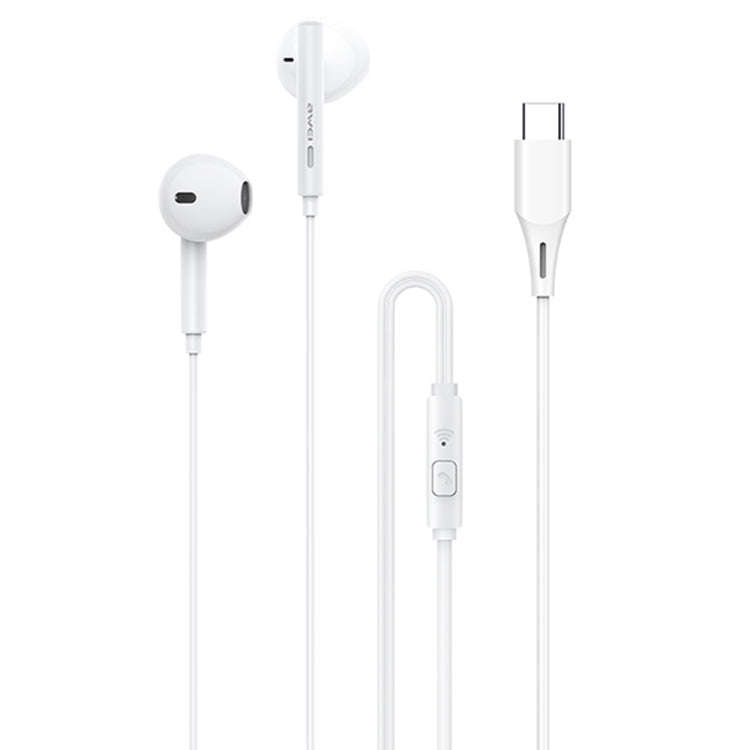 awei PC-1T 1.2m Mini Stereo Semi In-ear Earphones(White)
