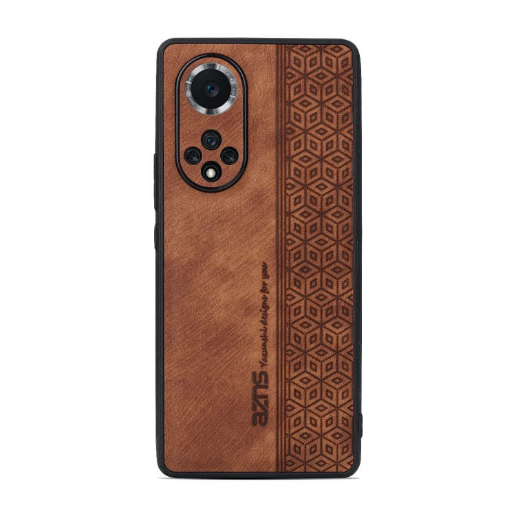For Honor 50 Pro / Huawei nova 9 Pro AZNS 3D Embossed Skin Feel Phone Case(Brown)