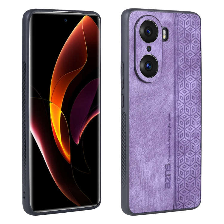 For Honor 60 Pro AZNS 3D Embossed Skin Feel Phone Case(Purple)