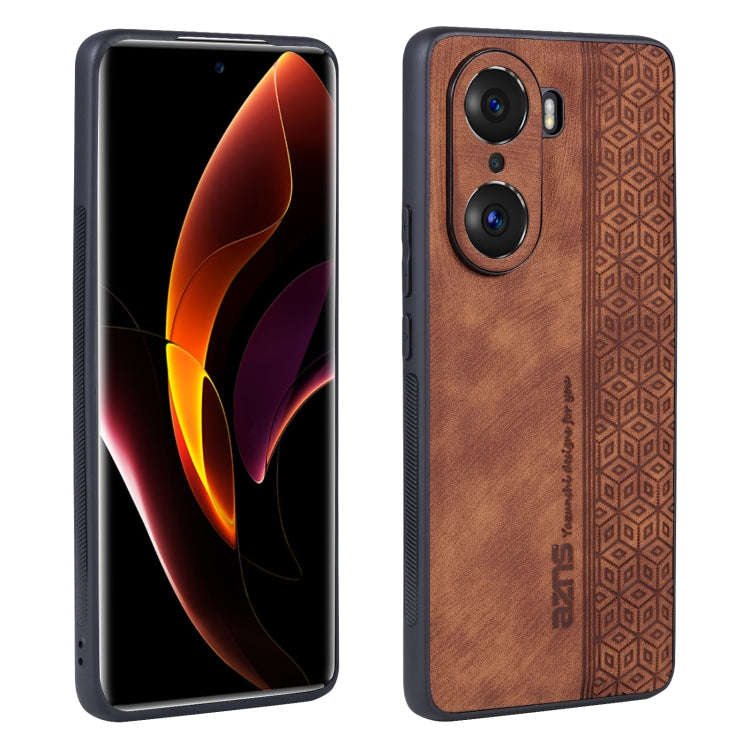 For Honor 60 AZNS 3D Embossed Skin Feel Phone Case(Brown)