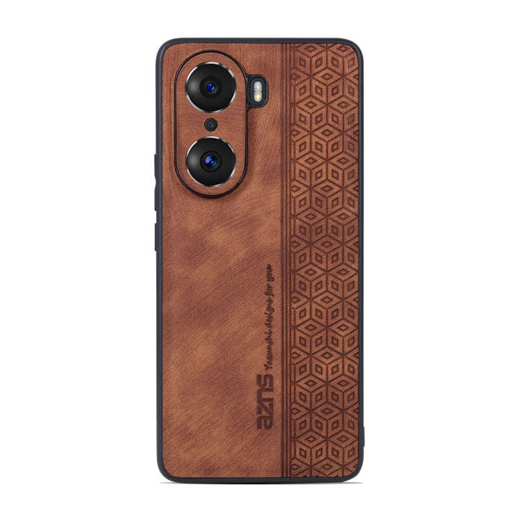 For Honor 60 AZNS 3D Embossed Skin Feel Phone Case(Brown)