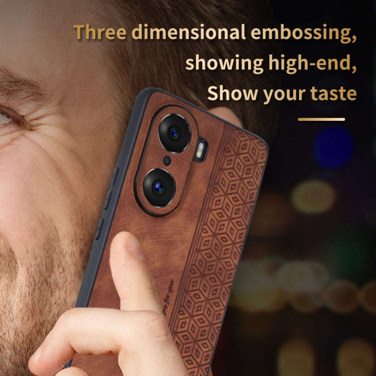 For Honor 60 AZNS 3D Embossed Skin Feel Phone Case(Sapphire Blue)