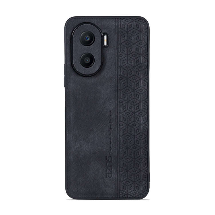 For Honor X40i AZNS 3D Embossed Skin Feel Phone Case(Black)