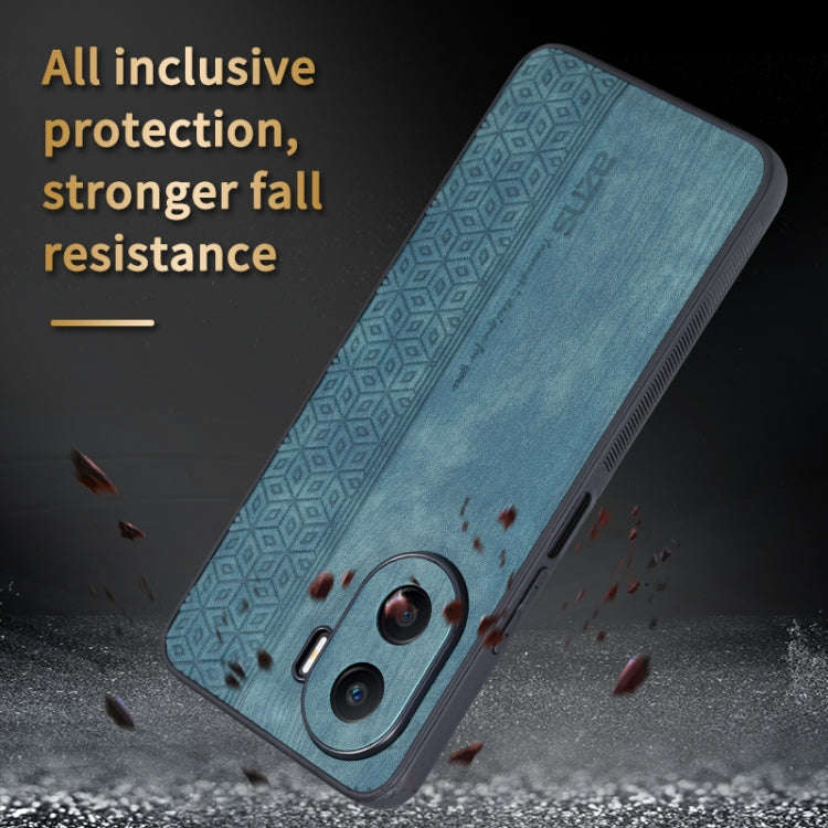 For Honor X40i AZNS 3D Embossed Skin Feel Phone Case(Black)