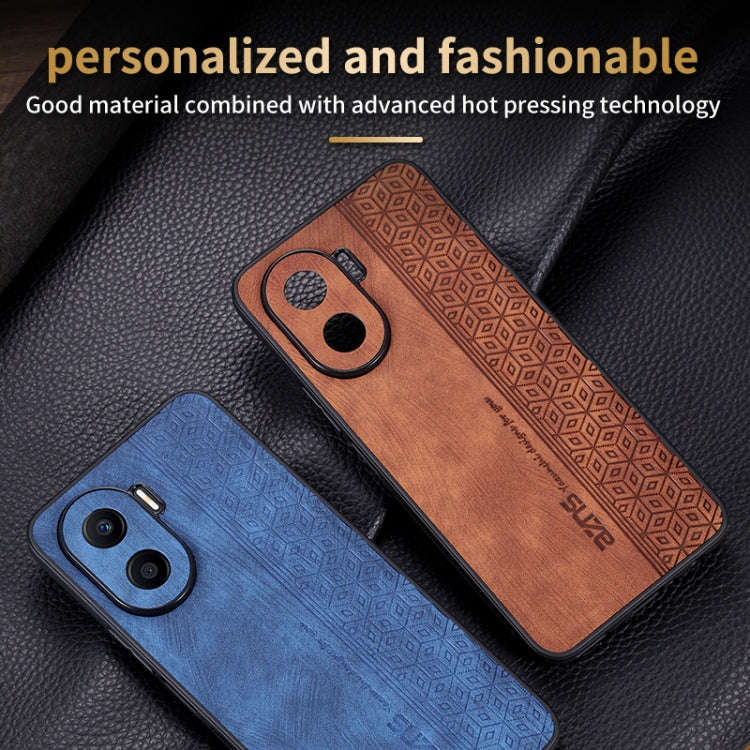 For Honor X40i AZNS 3D Embossed Skin Feel Phone Case(Black)