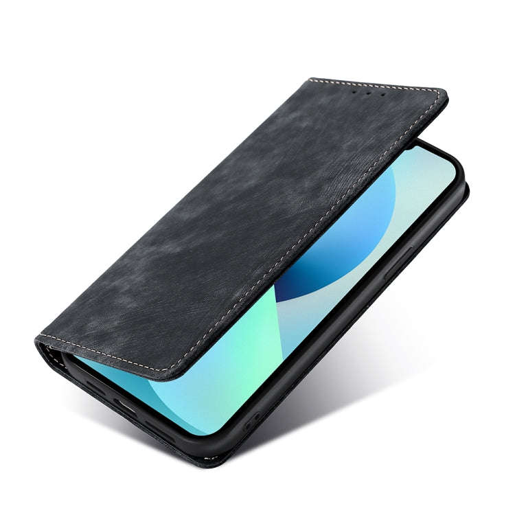For Nokia G400 RFID Anti-theft Brush Magnetic Leather Phone Case(Black)