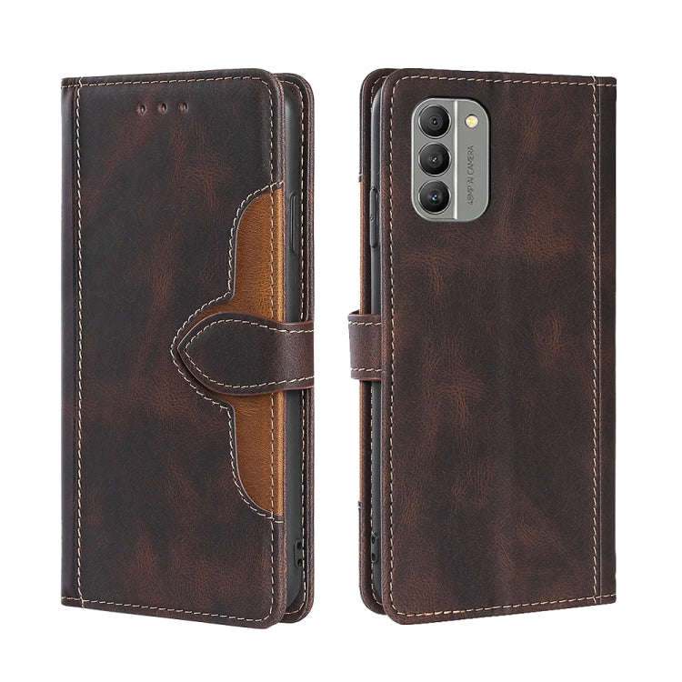 For Nokia G400 Skin Feel Magnetic Buckle Leather Phone Case(Brown)