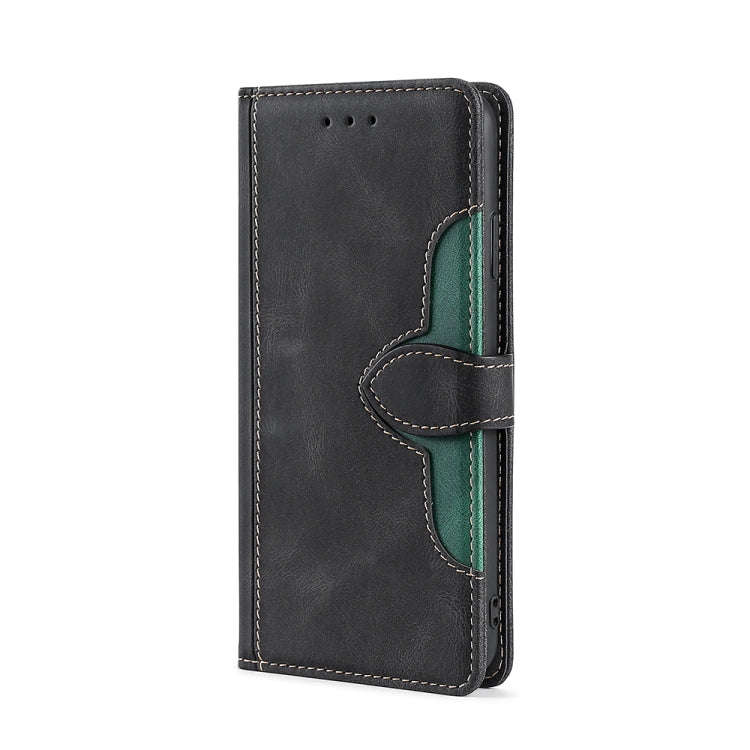 For Sharp Aquos Sense7 Skin Feel Magnetic Buckle Leather Phone Case(Black)