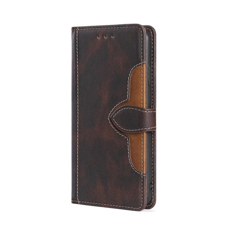 For Sharp Aquos Sense7 Skin Feel Magnetic Buckle Leather Phone Case(Brown)