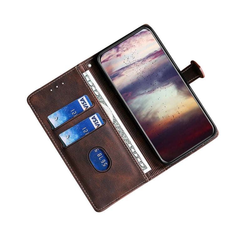 For Sharp Aquos Sense7 Skin Feel Magnetic Buckle Leather Phone Case(Brown)