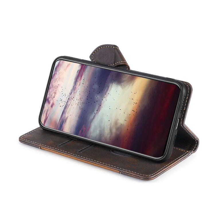 For Sharp Aquos Sense7 Skin Feel Magnetic Buckle Leather Phone Case(Brown)
