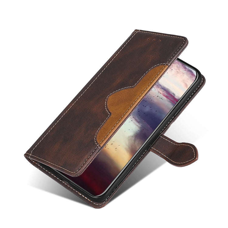 For Sharp Aquos Sense7 Skin Feel Magnetic Buckle Leather Phone Case(Brown)