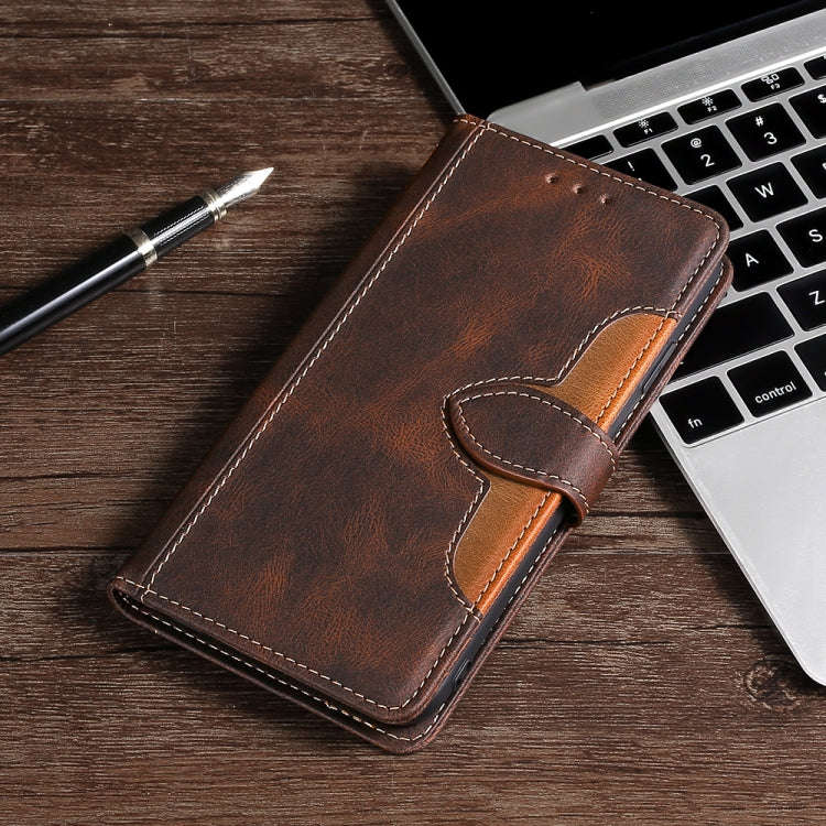 For Sharp Aquos Sense7 Skin Feel Magnetic Buckle Leather Phone Case(Brown)