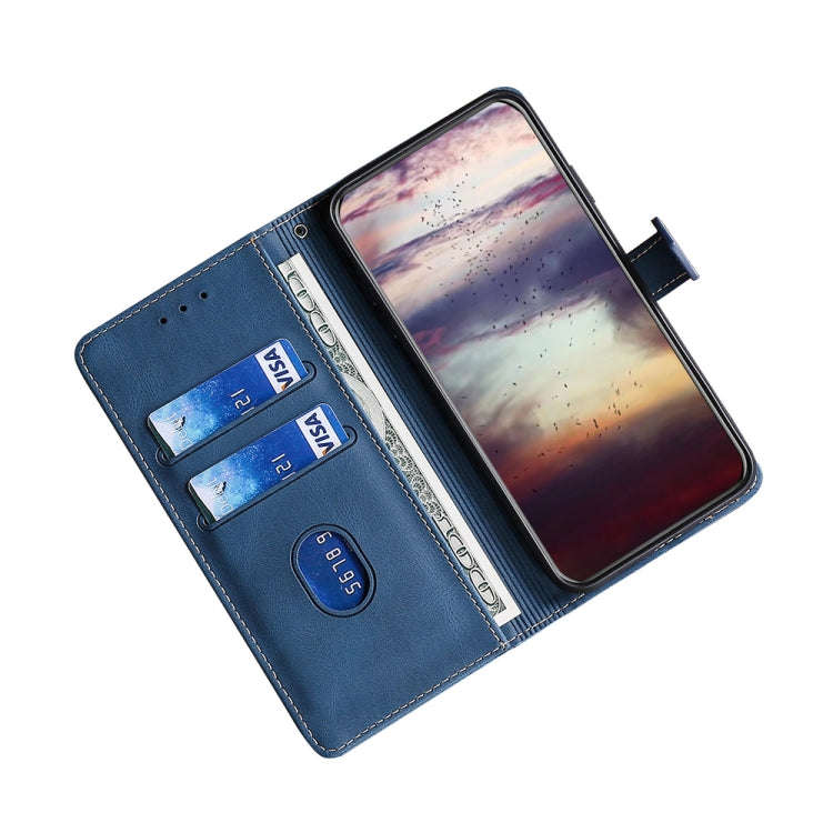 For Sharp Aquos Sense7 Skin Feel Magnetic Buckle Leather Phone Case(Blue)