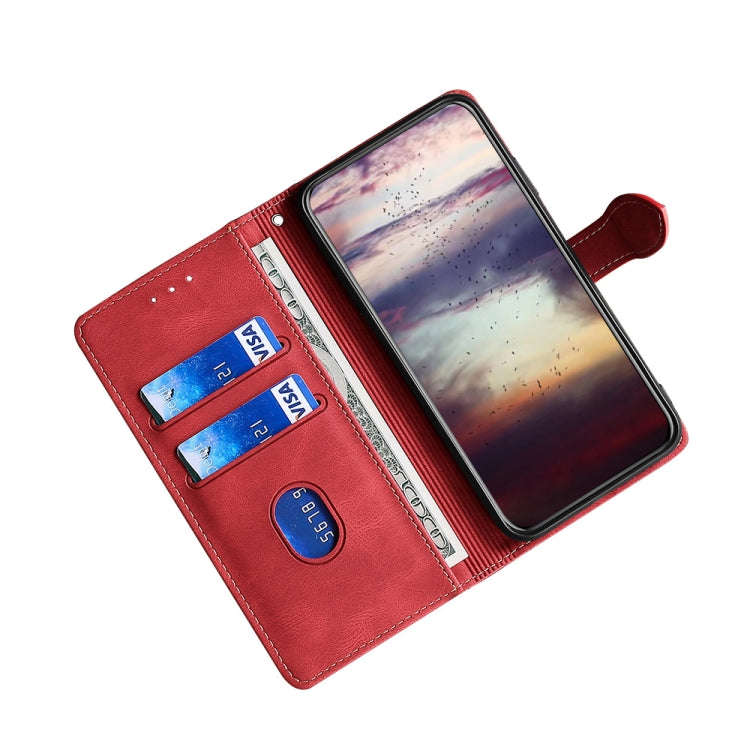 For Sharp Aquos Sense7 Skin Feel Magnetic Buckle Leather Phone Case(Red)