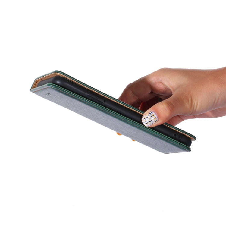 For Sharp Aquos Sense7 Gloss Oil Solid Color Magnetic Leather Phone Case(Green)