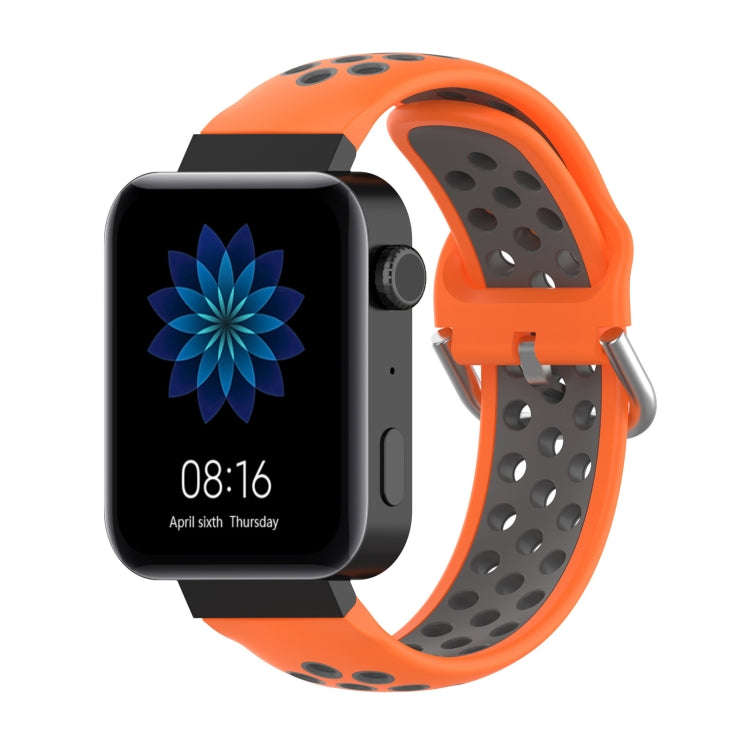 For Xiaomi Watch / Huawei Honor S1 18mm Two Color Sport Watch Band(Orange + Grey)