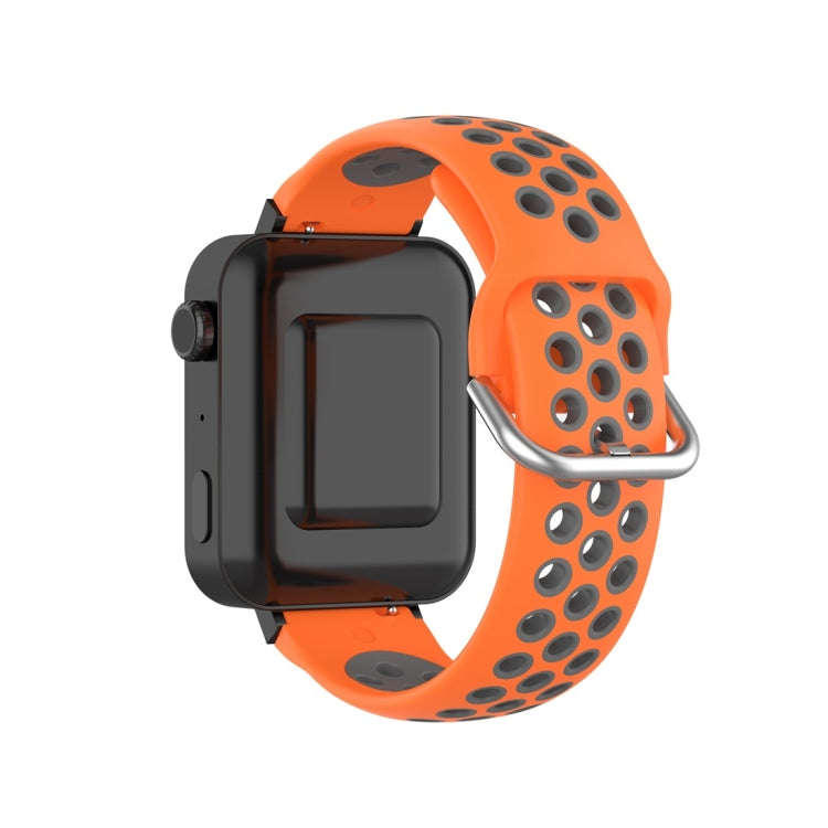 For Xiaomi Watch / Huawei Honor S1 18mm Two Color Sport Watch Band(Orange + Grey)