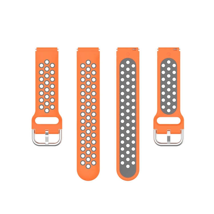 For Xiaomi Watch / Huawei Honor S1 18mm Two Color Sport Watch Band(Orange + Grey)