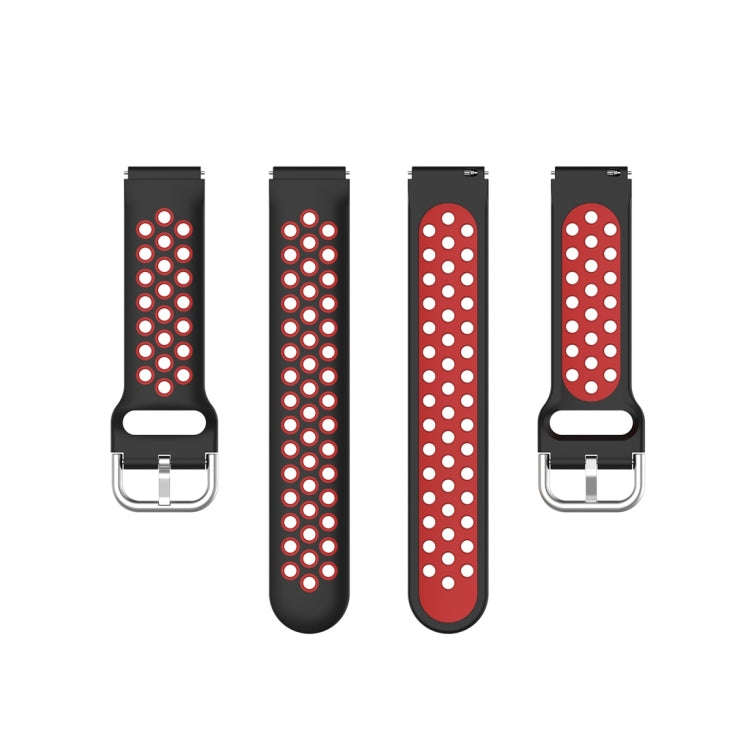 For Xiaomi Watch / Huawei Honor S1 18mm Two Color Sport Watch Band(Black + Red)