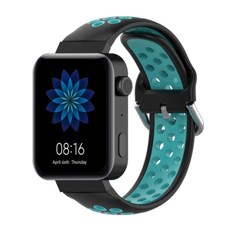 For Xiaomi Watch / Huawei Honor S1 18mm Two Color Sport Watch Band(Black + Mint Green)