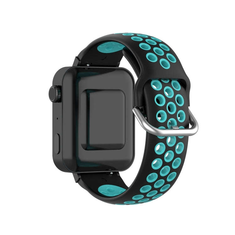 For Xiaomi Watch / Huawei Honor S1 18mm Two Color Sport Watch Band(Black + Mint Green)