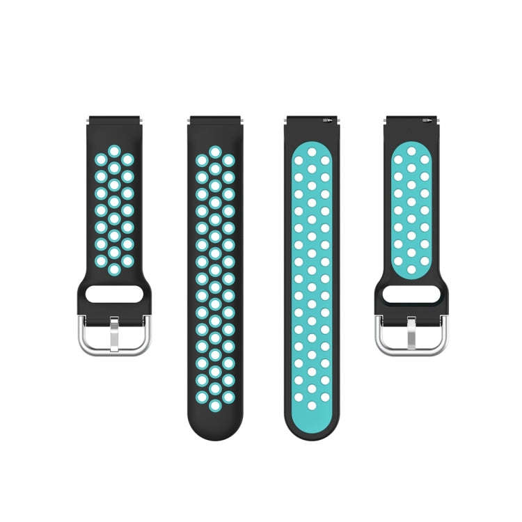 For Xiaomi Watch / Huawei Honor S1 18mm Two Color Sport Watch Band(Black + Mint Green)