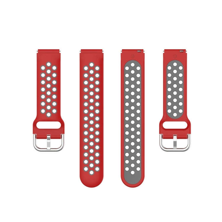 For Xiaomi Watch / Huawei Honor S1 18mm Two Color Sport Watch Band(Red + Grey)