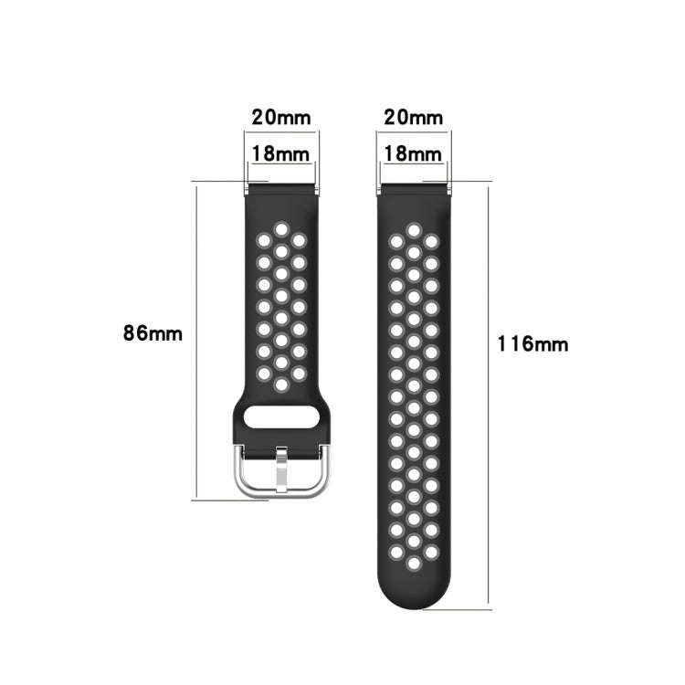 For Xiaomi Watch / Huawei Honor S1 18mm Two Color Sport Watch Band(Red + Grey)