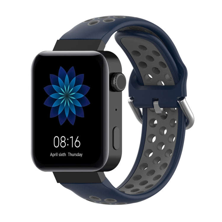 For Xiaomi Watch / Huawei Honor S1 18mm Two Color Sport Watch Band(Blue + Grey)