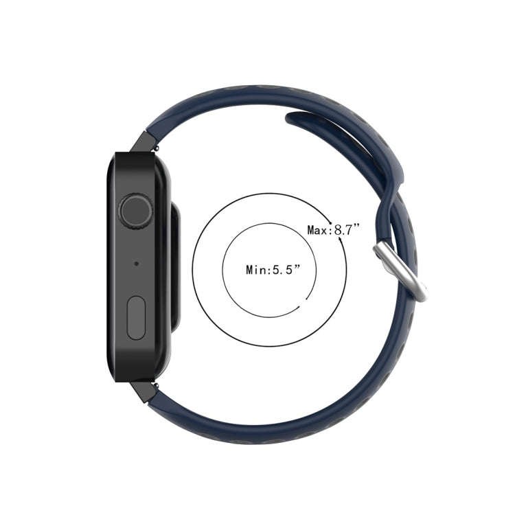 For Xiaomi Watch / Huawei Honor S1 18mm Two Color Sport Watch Band(Blue + Grey)