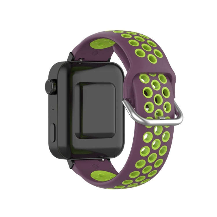 For Xiaomi Watch / Huawei Honor S1 18mm Two Color Sport Watch Band(Purple + Green)