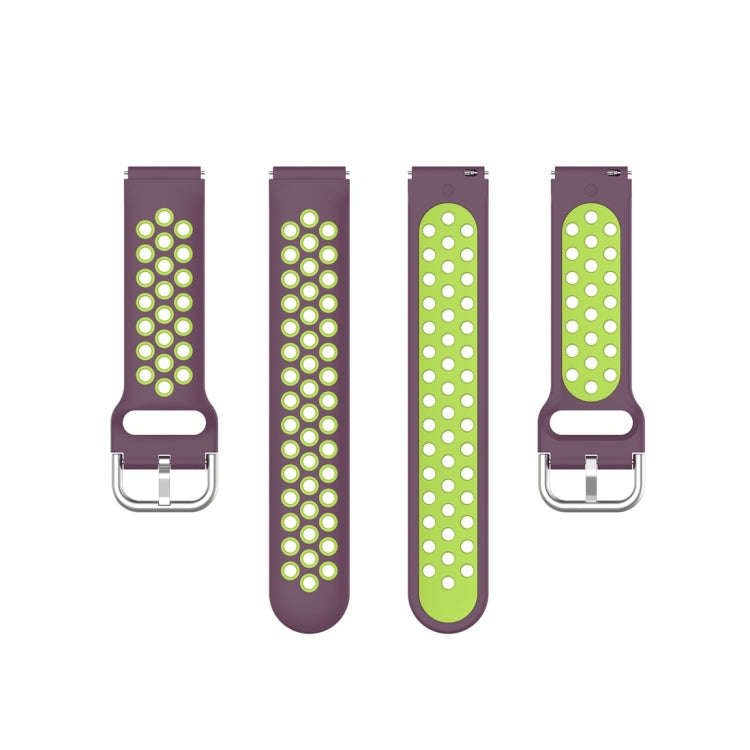 For Xiaomi Watch / Huawei Honor S1 18mm Two Color Sport Watch Band(Purple + Green)