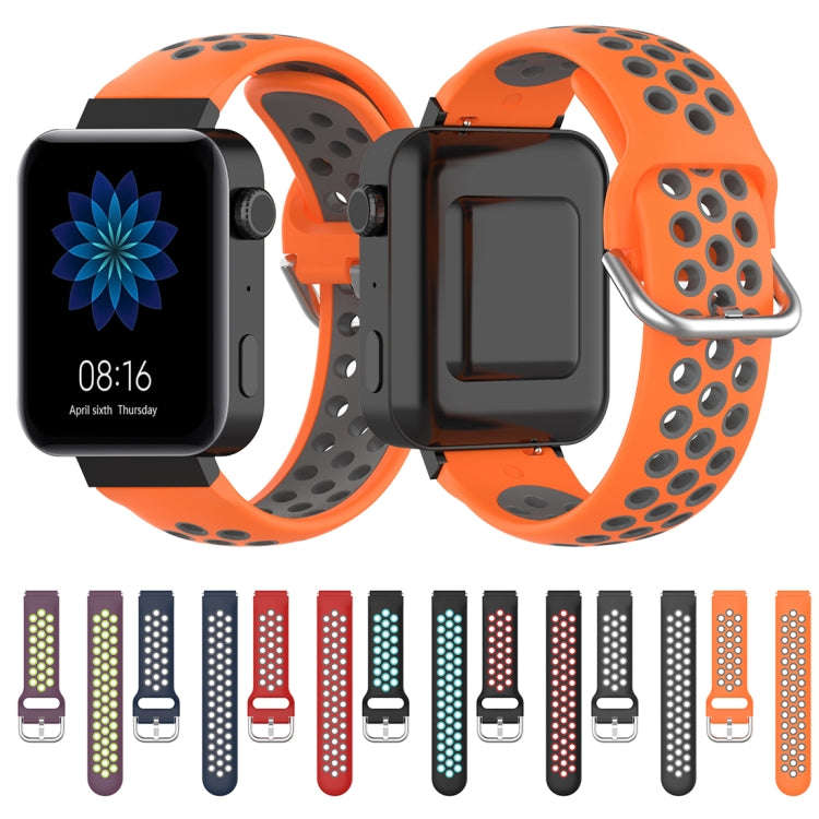 For Xiaomi Watch / Huawei Honor S1 18mm Two Color Sport Watch Band(Red + Grey)