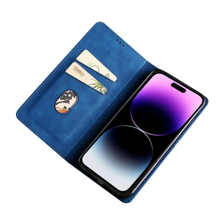 For Sharp Aquos Sense7 Skin Feel Magnetic Leather Phone Case(Blue)