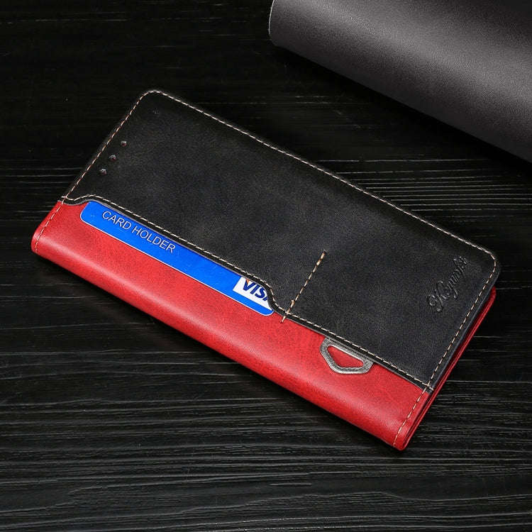 For Sharp Aquos Sense7 Contrast Color Side Buckle Leather Phone Case(Red + Black)