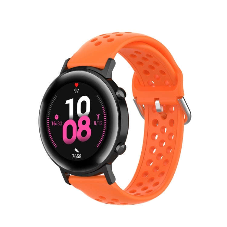 For Huawei Watch GT2 42MM 20mm Clasp Solid Color Sport Watch Band(Orange)