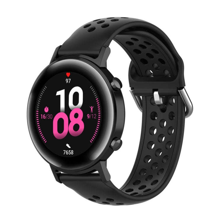 For Huawei Watch GT2 42MM 20mm Clasp Solid Color Sport Watch Band(Black)