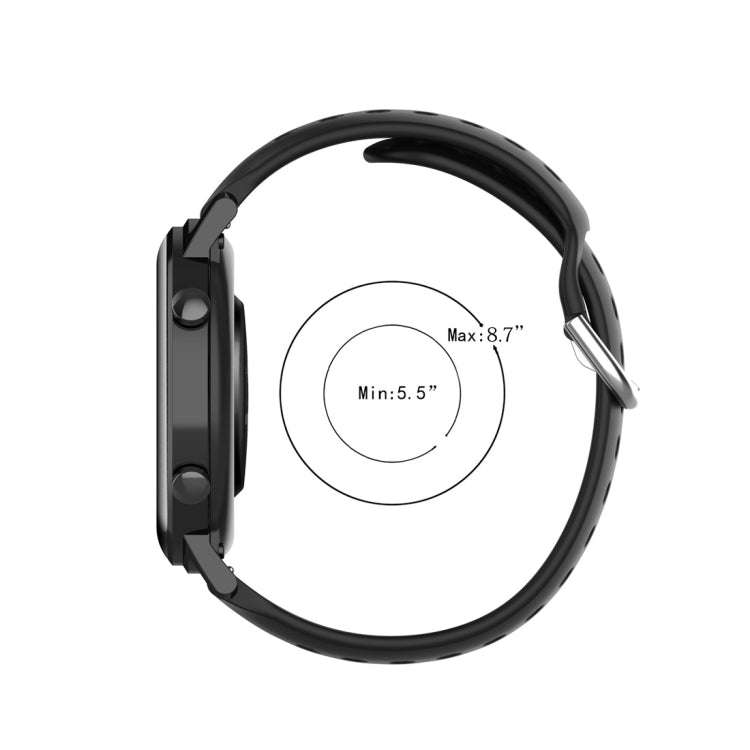For Huawei Watch GT2 42MM 20mm Clasp Solid Color Sport Watch Band(Black)