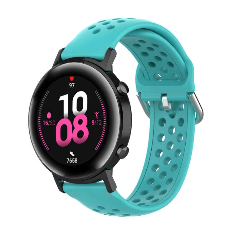For Huawei Watch GT2 42MM 20mm Clasp Solid Color Sport Watch Band(Mint Green)