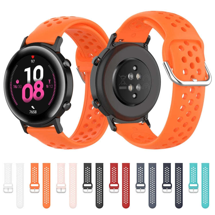 For Huawei Watch GT2 42MM 20mm Clasp Solid Color Sport Watch Band(Orange)